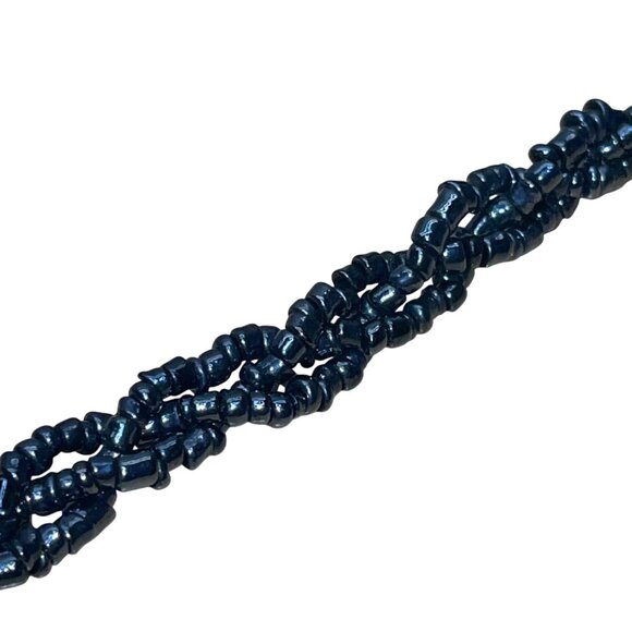 Handmade Women’s Black Beaded Squared Woven Pattern Long Strap Crossbody Bag - Picture 6 of 11